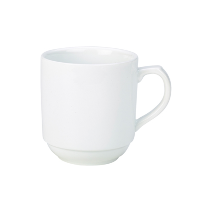 Genware Porcelain White Stacking Mug 30cl Case Size 6
