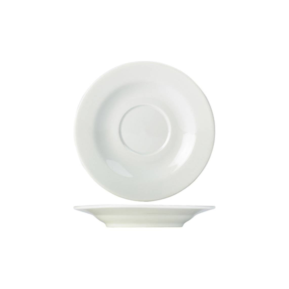 Genware Porcelain White Saucer 16cm Case Size 6