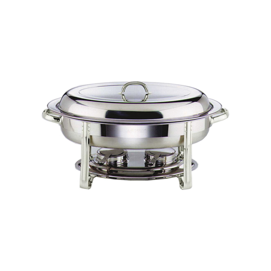 Genware Stainless Steel Glass Lid Chafing Dish Set Oval 32X54X30cm