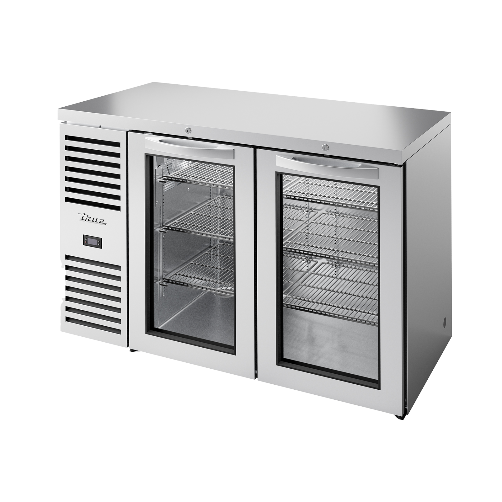 True TBR52-RISZ1-L-S-GG-2 Stainless Steel Double Glass Door Undercounter Fridge 480 Litres.