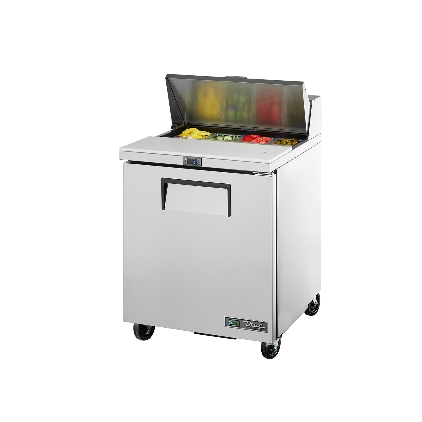 True TSSU-27-08-HC Single Door 8x 1/6GN Saladette Preparation Counter 184 Litres.