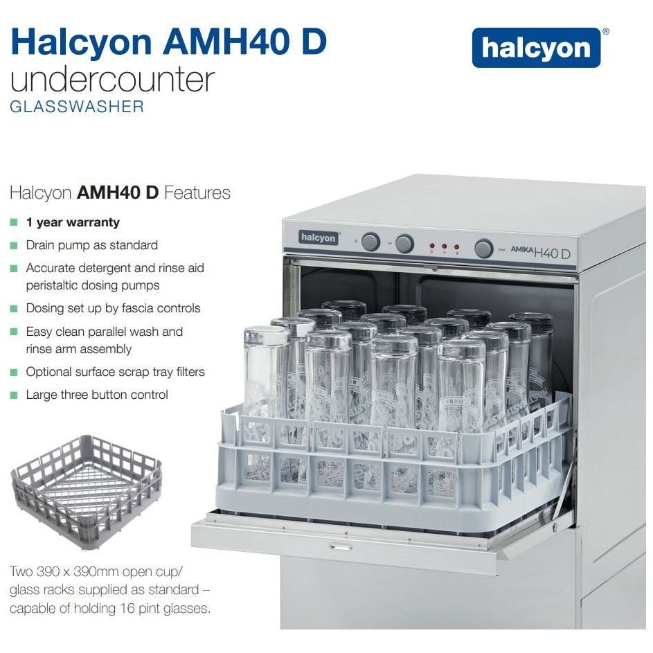 Maidaid Halcyon Amika Range AMH40D Undercounter Glasswasher Drain Pump