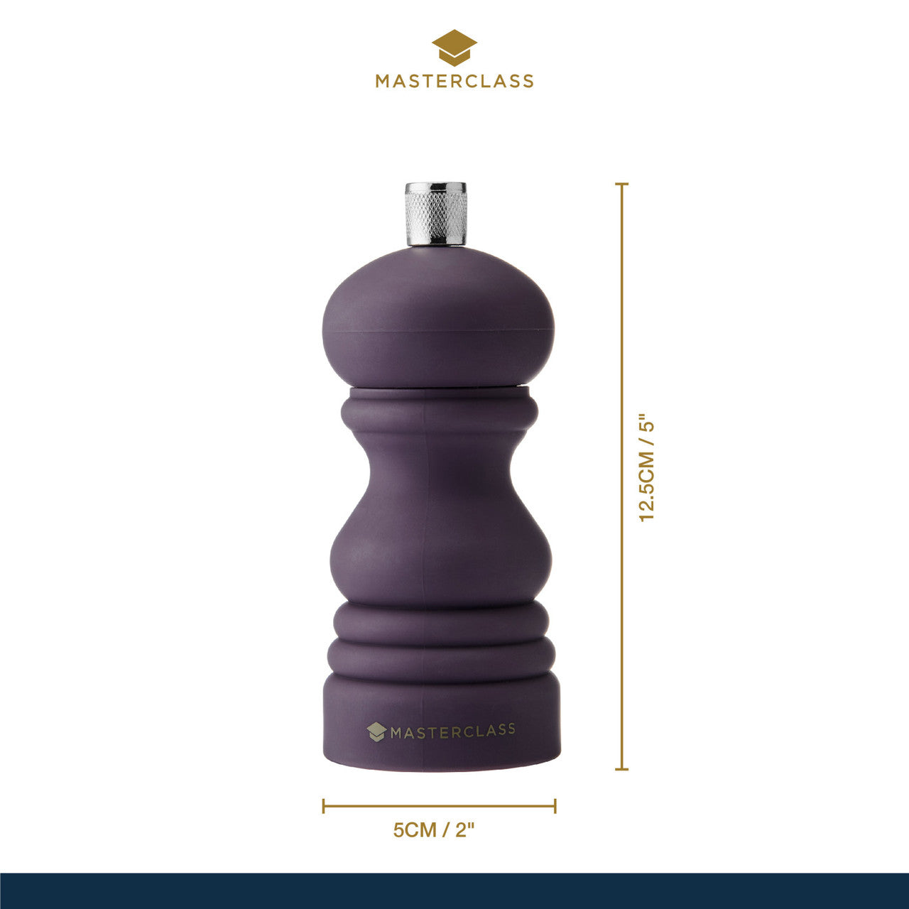 MasterClass Purple Ceramic Salt & Pepper Grinder 12cm