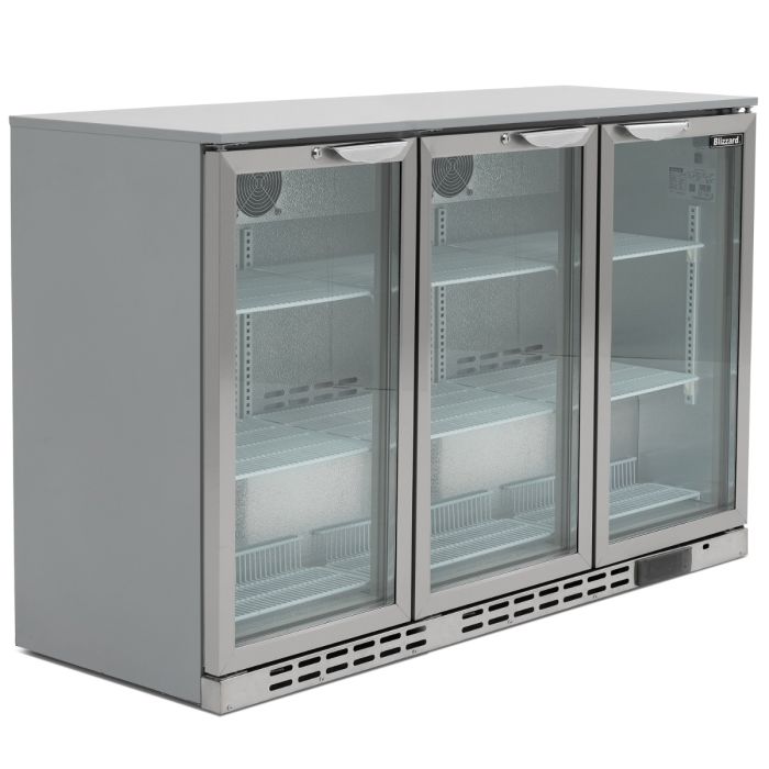 Blizzard BAR3SS Triple Door Bar Bottle Cooler 338 Bottles
