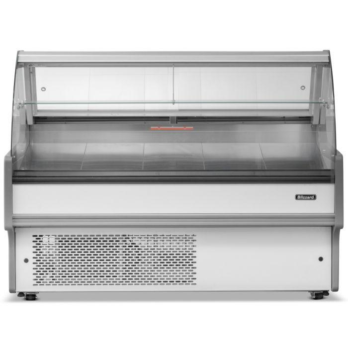 Blizzard BCG150WHV2 Serve Over Curved Glass White Counter Merchandiser 1580mm