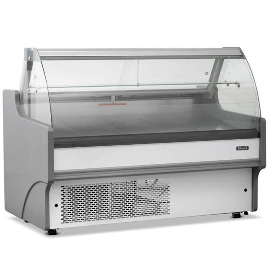 Blizzard BCG150WHV2 Serve Over Curved Glass White Counter Merchandiser 1580mm