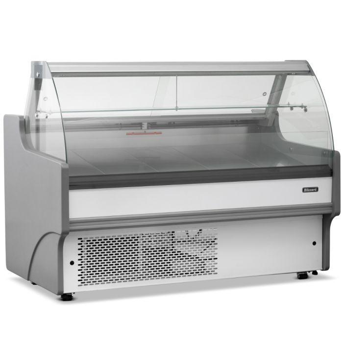 Blizzard BCG150WHV2 Serve Over Curved Glass White Counter Merchandiser 1580mm