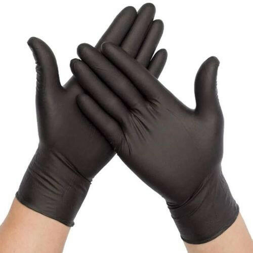 Disposable Nitrile Gloves Powder Free Black Medium Case Size 1000