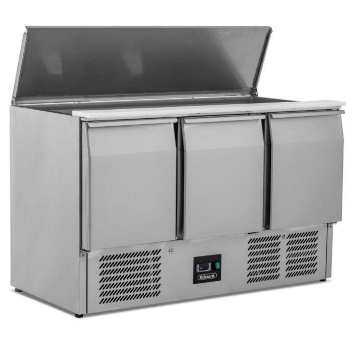 Blizzard BSP3 Three Door Compact Saladette Counter Fridge 368 Litres