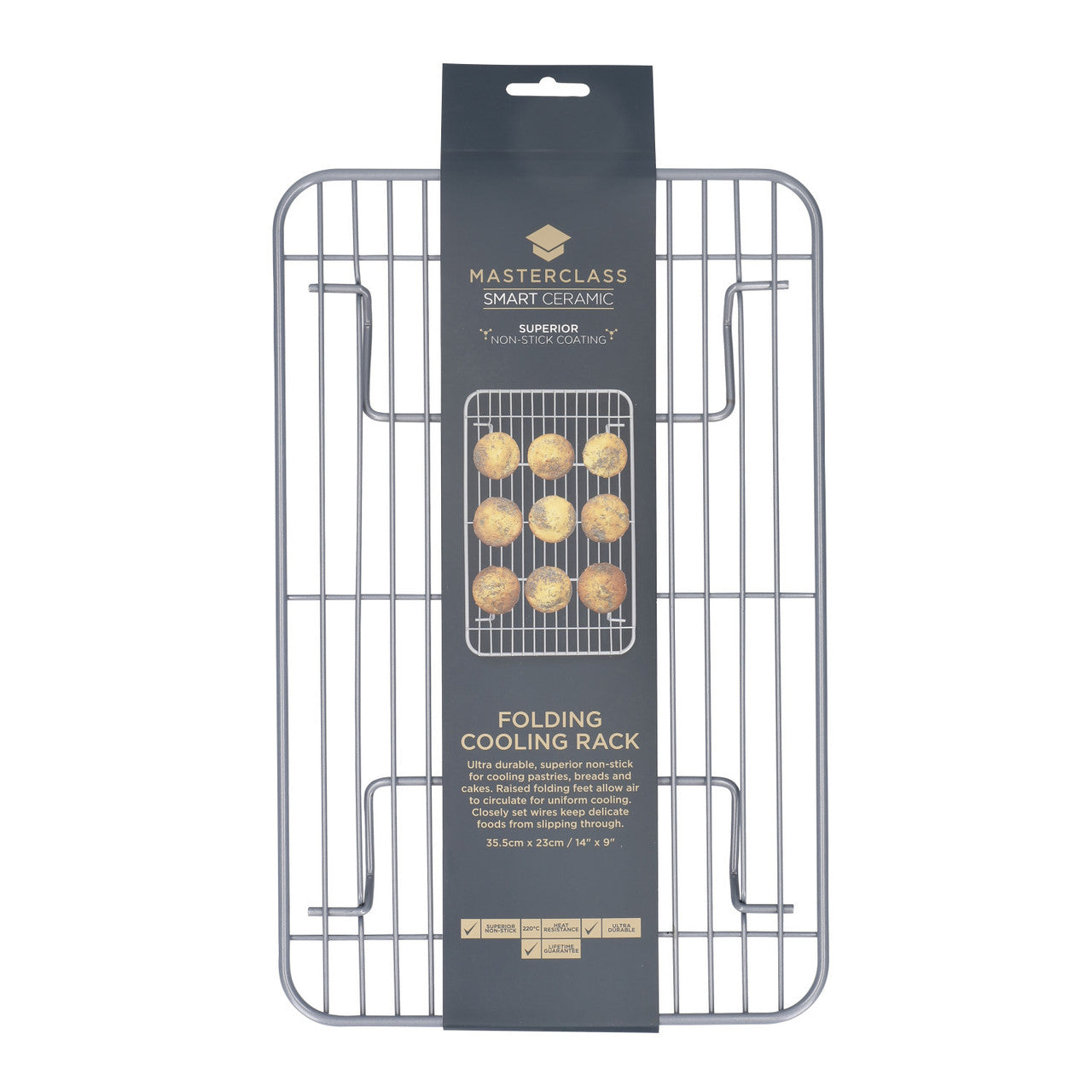 MasterClass Smart Ceramic Cooling Rack Grey 35.5 x 23cm