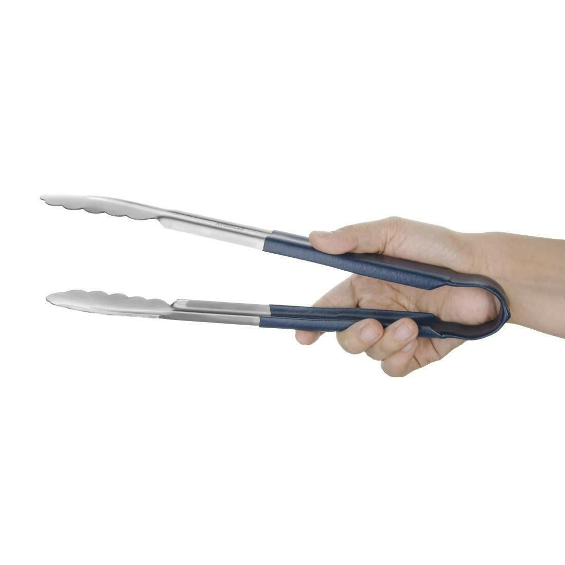 Hygiplas Colour Coded Blue Serving Tongs 300mm