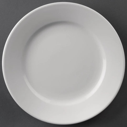 Olympia Athena Wide Rimmed Plates 165mm White Case Size 12 - Cater-Connect Ltd