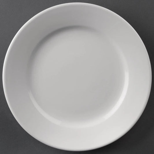 Olympia Athena White Wide Rimmed Plates 202mm Case Size 12