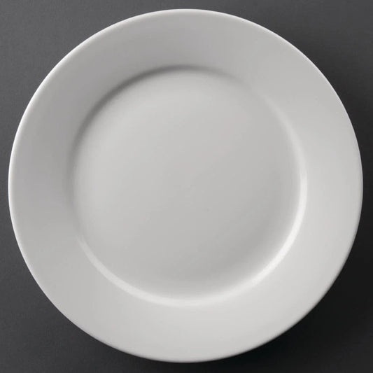 Olympia Athena Wide Rimmed Plates 228mm White Case Size 12 - Cater-Connect Ltd