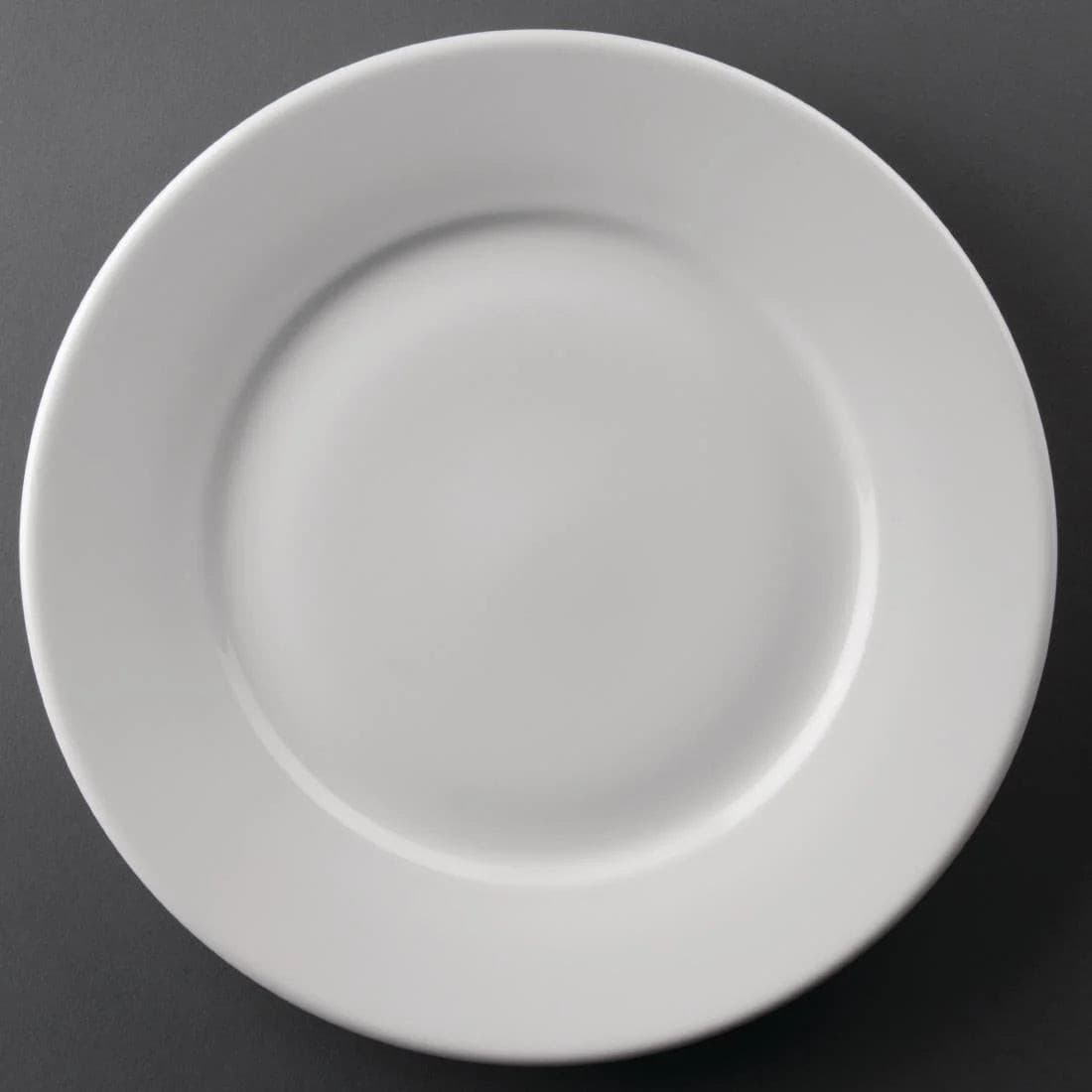 Olympia Athena Wide Rimmed Plates White 254mm Case Size 12 - Cater-Connect Ltd