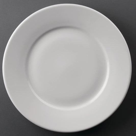 Olympia Athena Wide Rimmed Plates White 254mm Case Size 12 - Cater-Connect Ltd