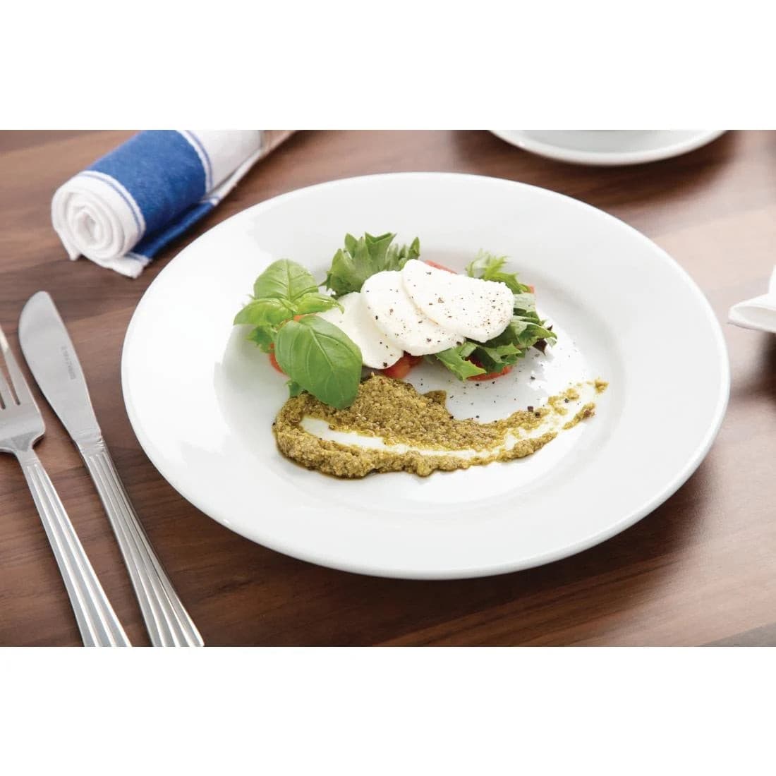 Olympia Athena Wide Rimmed Plates White 254mm Case Size 12 - Cater-Connect Ltd