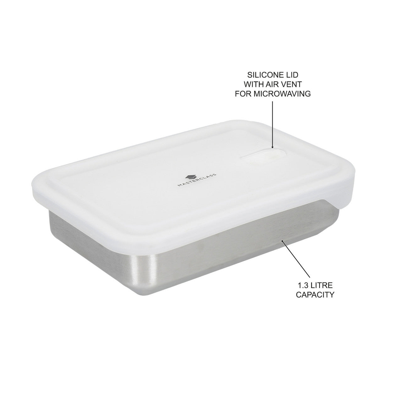MasterClass All-In-One Cook Freeze & Heat Stainless Steel Dish 1.3 Litres