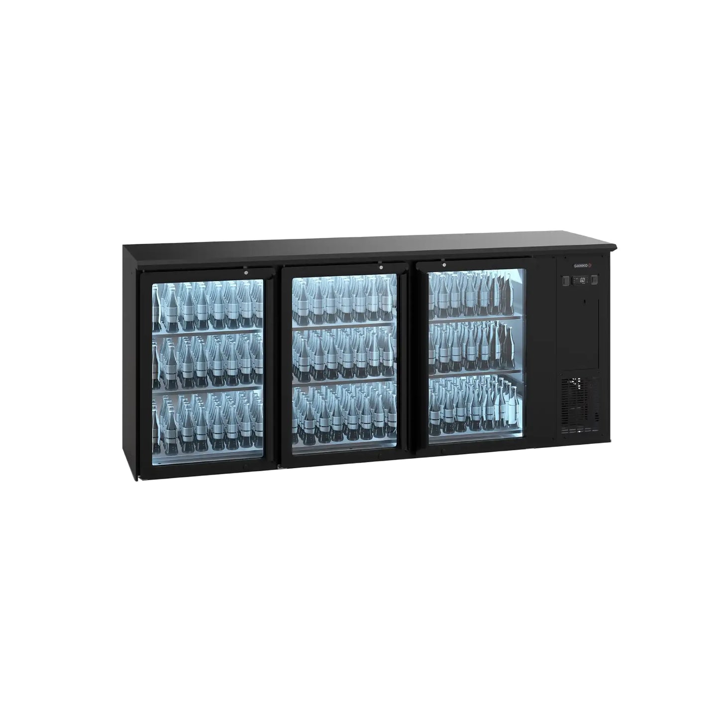 Gamko E3/222GMU84 Undercounter 3 Door Glass Bottle Cooler 537 Litres