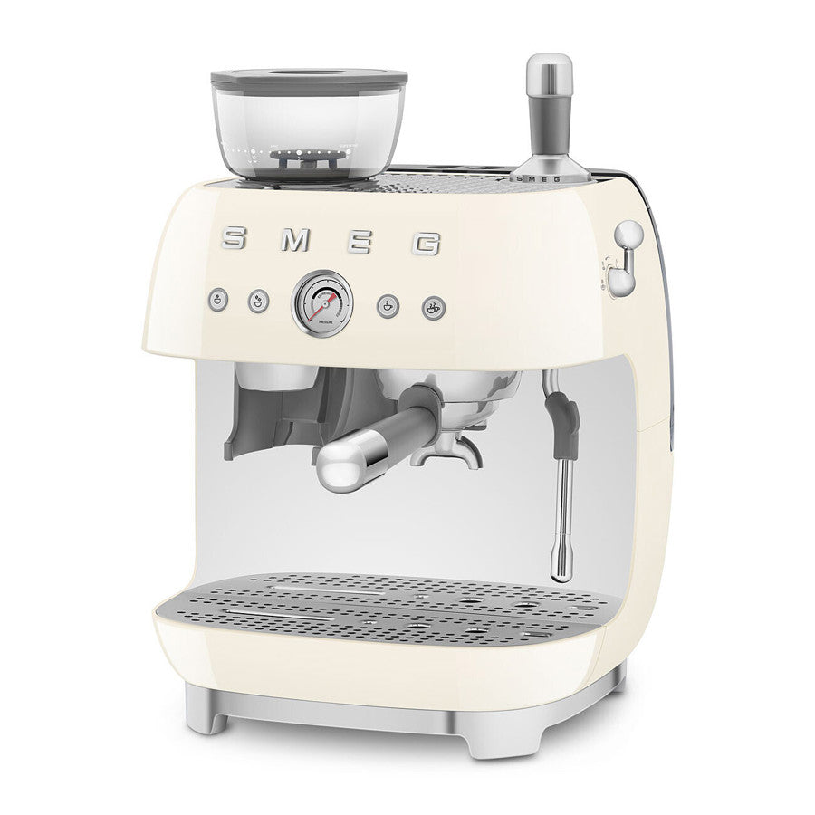 Smeg EGF03CRUK Retro Cream Espresso Coffee Machine With Grinder