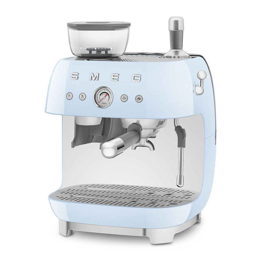 Smeg EGF03PBUK Retro Pastel Blue Espresso Coffee Machine With Grinder