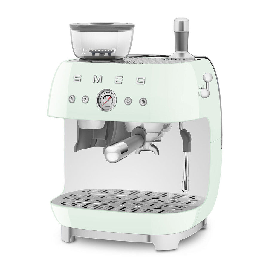 Smeg EGF03PGUK Retro Pastel Green Espresso Coffee Machine With Grinder