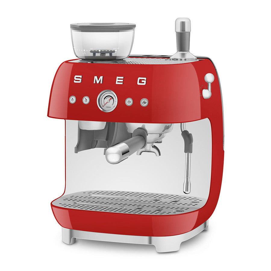 Smeg EGF03RDUK Retro Red Espresso Coffee Machine With Grinder