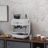 Smeg EGF03WHUK Retro White Espresso Coffee Machine With Grinder