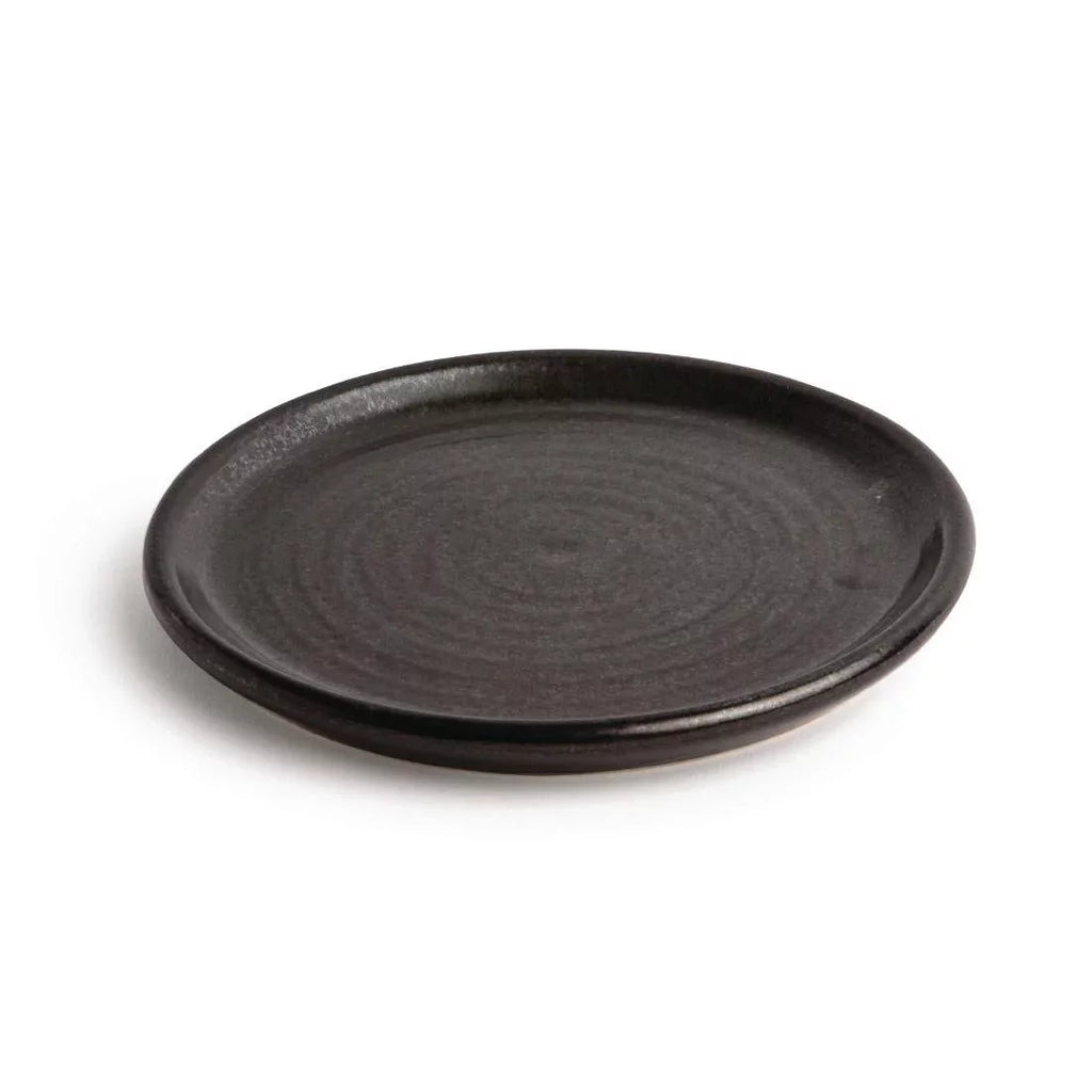 Olympia Canvas Small Rim Round Plate Delhi Black 180mm Case Size 6 - Cater-Connect Ltd