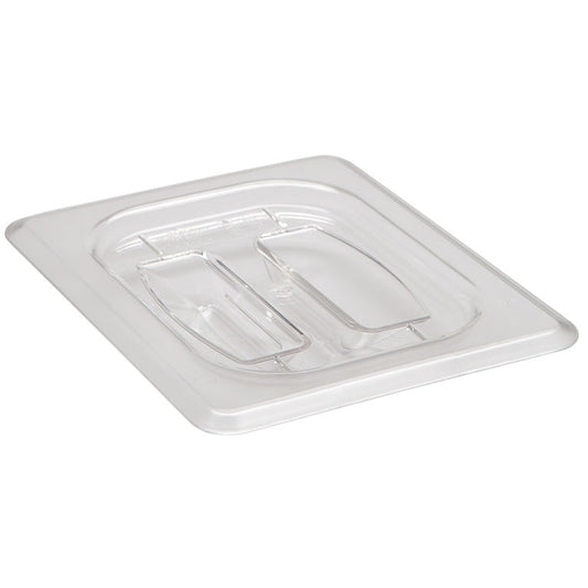 Cambro 80CWCH135 Camwear Clear Polycarbonate Flat Lid With Handle 1/8GN