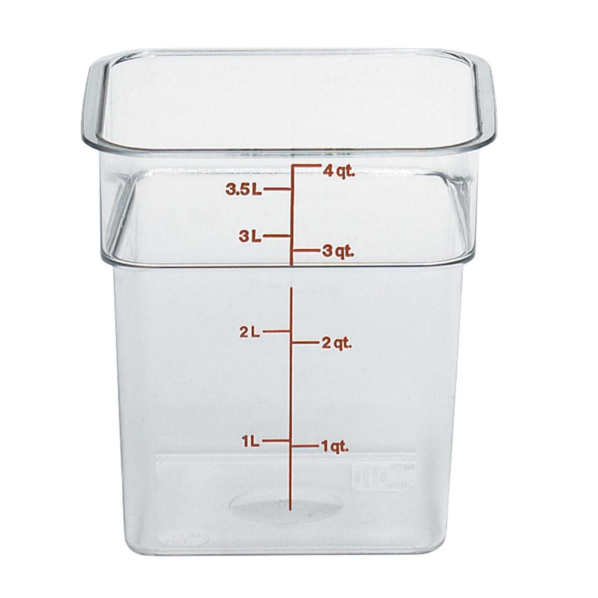 Cambro 4SFSCW135 Translucent CamSquare Food Container 3.8 Litres
