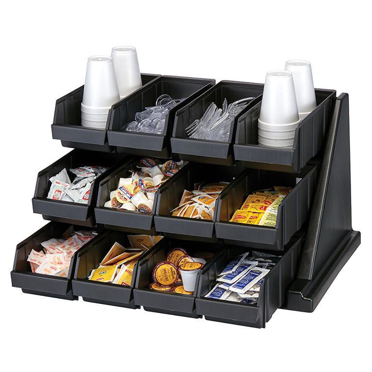 Cambro 12 Bin Condiment Storage Organiser Black.