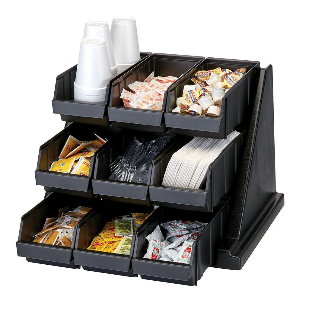 Cambro 9 Bin Condiment Storage Organiser Black