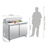 Polar U-Series Double Door Prep Counter Fridge 405 Litres