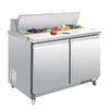 Polar U-Series Double Door Prep Counter Fridge 405 Litres