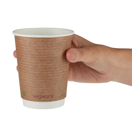 Vegware Compostable Coffee Cups Double Wall 12oz Case Size 500