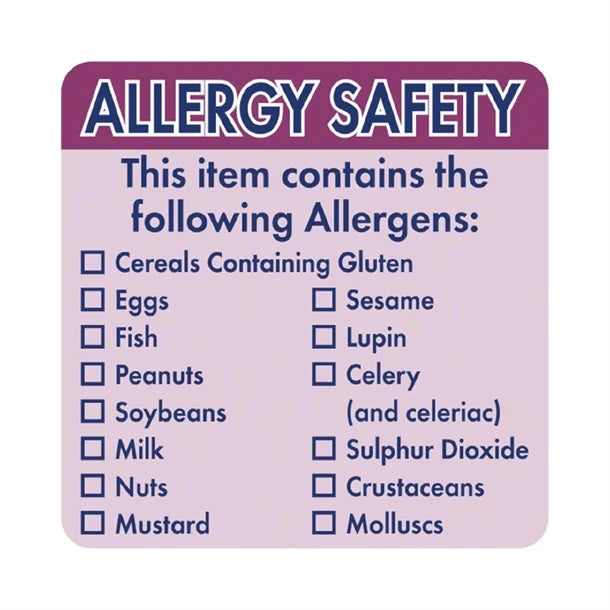 Hygiplas Allergen Food Labels 500 Pack
