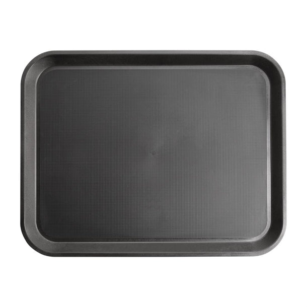 Gengrip 45.7cm x 36cm Rectangle Non-Slip Black Tray