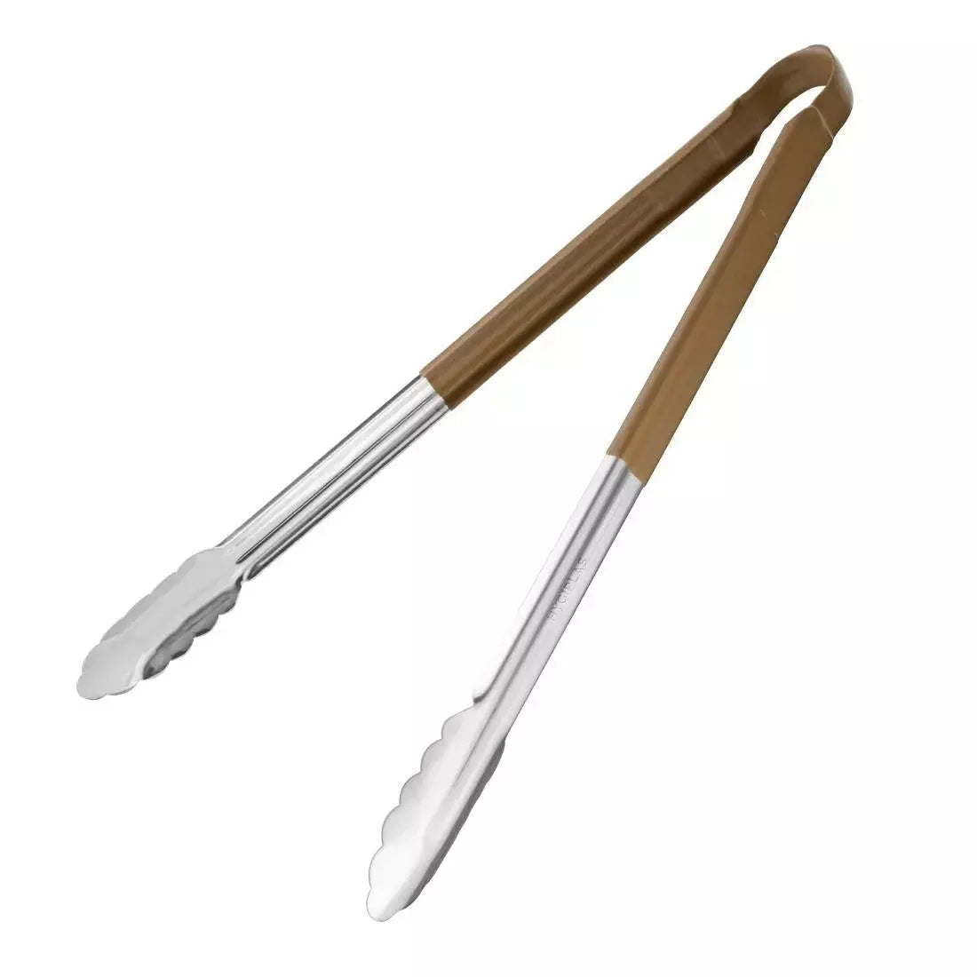 Hygiplas Colour Coded Brown Serving Tongs 405mm