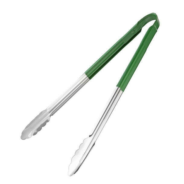 Hygiplas Colour Coded Green Serving Tongs 405mm