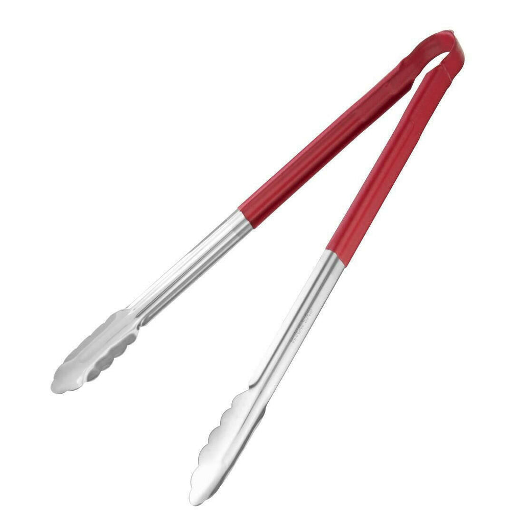 Hygiplas Colour Coded Red Serving Tongs 405mm