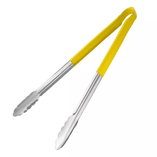 Hygiplas Colour Coded Yellow Serving Tongs 405mm