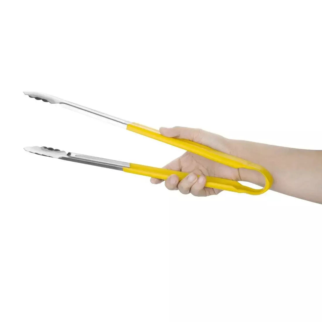 Hygiplas Colour Coded Yellow Serving Tongs 405mm