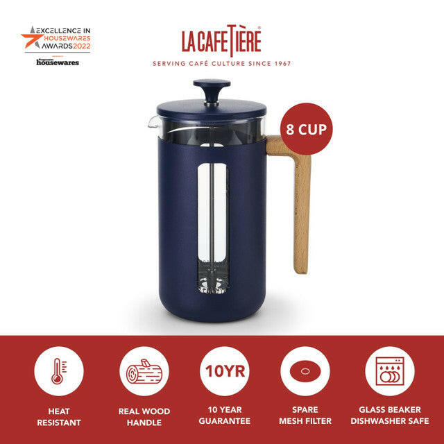 La Cafetière Pisa Cafetiere Navy 8-Cup 1 Litre