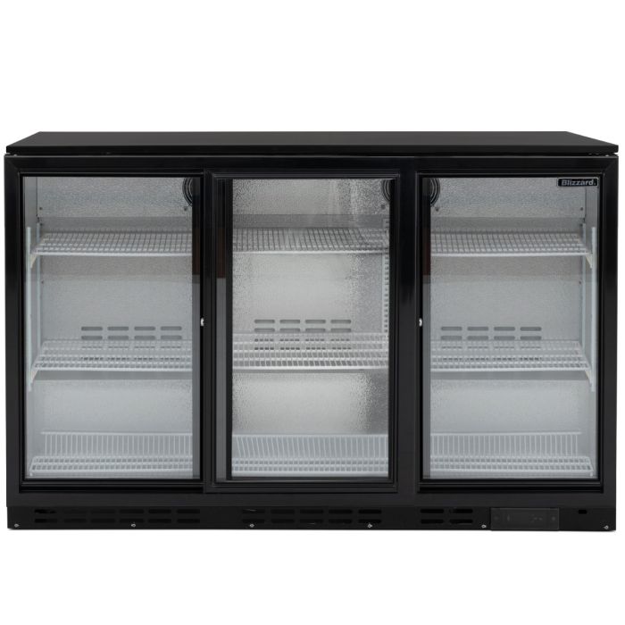 Blizzard LOWBAR3SL Low Height Sliding Triple Door Bottle Cooler 276 Bottles