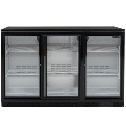 Blizzard LOWBAR3SL Low Height Sliding Triple Door Bottle Cooler 276 Bottles