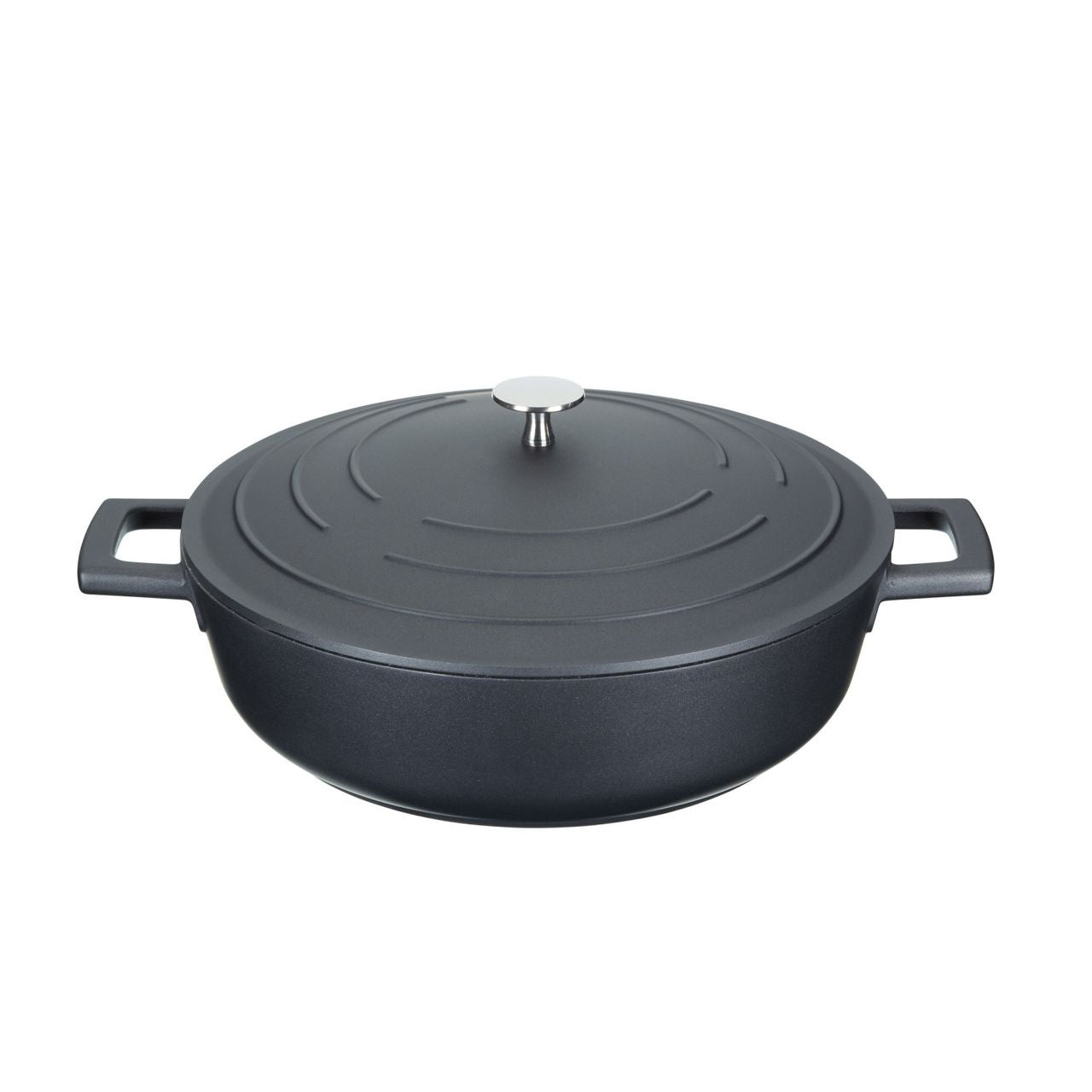 MasterClass Cast Aluminium Shallow Black Casserole Dish 4 Litre