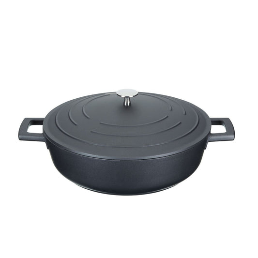 MasterClass Cast Aluminium Shallow Black Casserole Dish 4 Litre