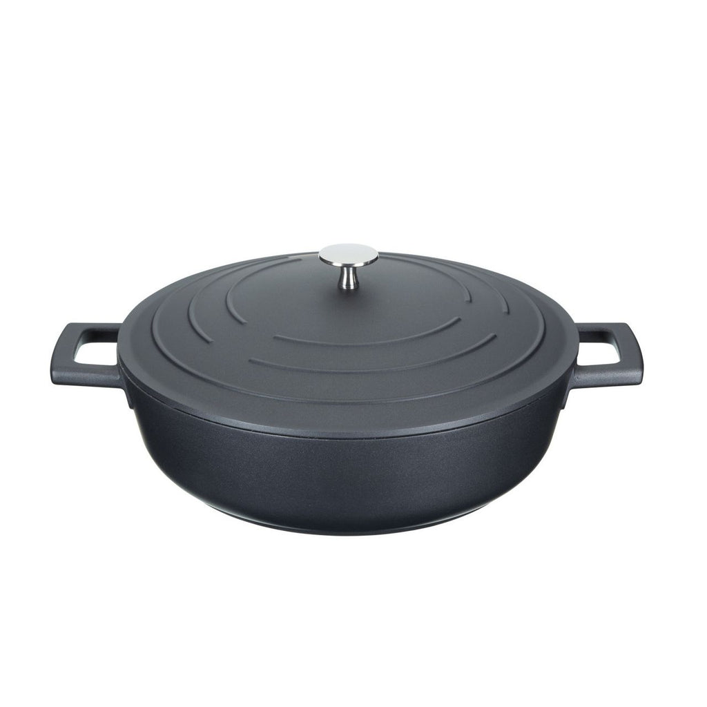 MasterClass Cast Aluminium Shallow Black Casserole Dish 4 Litre