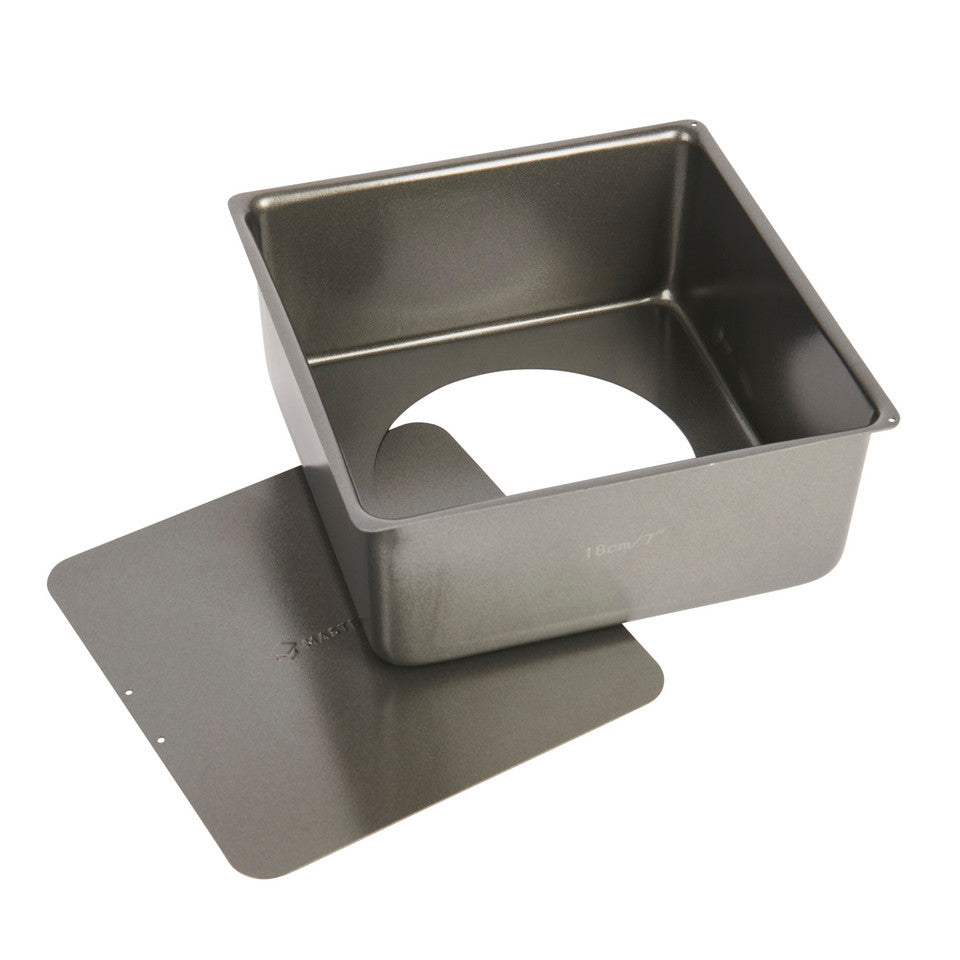 MasterClass KCMCHB38 Non-Stick Square Loose Base Deep Cake Pan 18cm